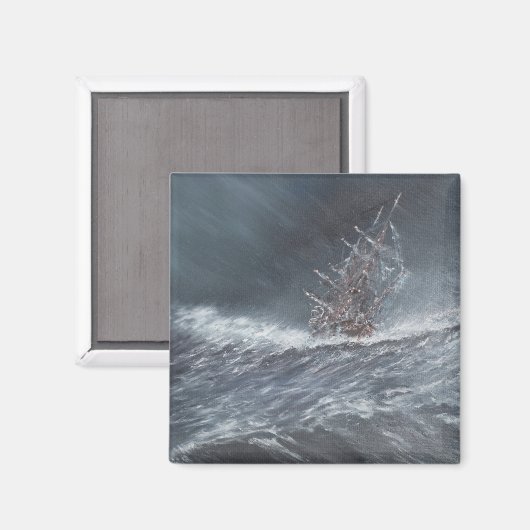 HMS-Beagle im Sturm vor Kap Horn Magnet (Vorderseite/Rückseite)