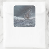 HMS-Beagle im Sturm vor Kap Horn Quadratischer Aufkleber (Tasche)