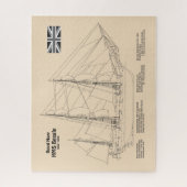HMS Beagle Tall Ship Blueprint SD Puzzle (Vertikal)