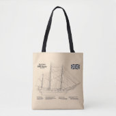 HMS Beagle Tall Ship Blueprint SD Tasche (Vorderseite)
