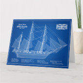 HMS Beagle Tall Ship - Schiffskopfdruck ABD Dankeskarte (Vorderseite)