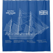 HMS Beagle Tall Ship - Schiffskopfdruck ABD Duschvorhang (Vorderseite)