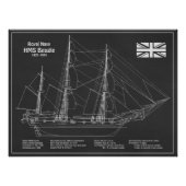 HMS Beagle Tall Ship - Schiffskopfdruck PBD Fotodruck (Vorne)