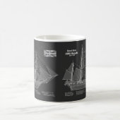 HMS Beagle Tall Ship - Schiffskopfdruck PBD Kaffeetasse (Mittel)
