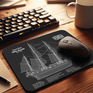 HMS Beagle Tall Ship - Schiffskopfdruck PBD Mousepad