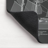 HMS Beagle Tall Ship - Schiffskopfdruck PBD Mousepad (Ecke)