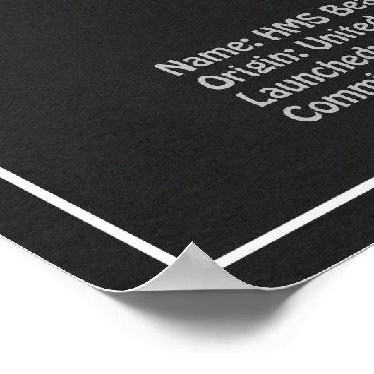 HMS Beagle Tall Ship - Schiffskopfdruck PBD Poster (Ecke)