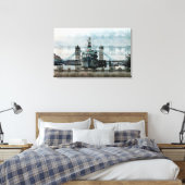 Hms Belfast an der Themse Leinwanddruck (Insitu (Schlafzimmer))