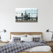 Hms Belfast an der Themse Leinwanddruck (Insitu (Schlafzimmer))