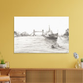 HMS Belfast an der Themse London.2006 Leinwanddruck (Insitu (Wohnzimmer))