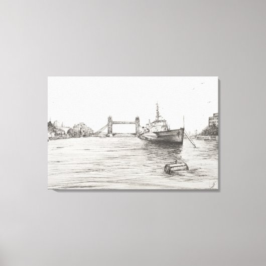 HMS Belfast an der Themse London.2006 Leinwanddruck (Vorderseite)