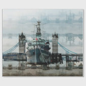 HMS Belfast an der Themse, London England Geschenkpapier (Flach)