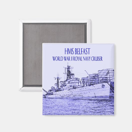 HMS Belfast Sketch Magnet (Vorderseite/Rückseite)
