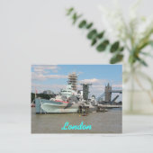 HMS Belfast Thames London UK Postkarte (Stehend Vorderseite)