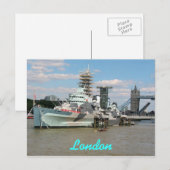 HMS Belfast Thames London UK Postkarte (Vorne/Hinten)