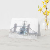 HMS Belfast und Tower Bridge Grußkarte Karte (Gelbe Blume)