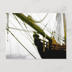 HMS Bounty Emerging from the Mist Postcard Postkarte