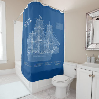 HMS Bounty - Pläne für den Schiffsbau ABD Duschvorhang