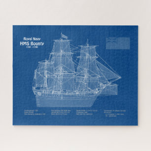 HMS Bounty - Pläne für den Schiffsbau ABD Puzzle