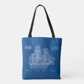 HMS Bounty - Pläne für den Schiffsbau ABD Tasche (Rückseite)