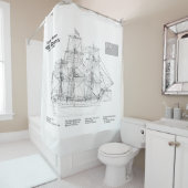 HMS Bounty - Pläne für den Schiffsbau - BD Duschvorhang (Beispiel)