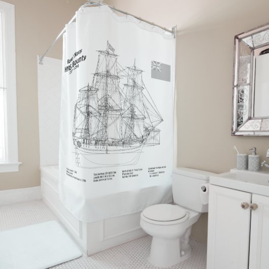 HMS Bounty - Pläne für den Schiffsbau - BD Duschvorhang (Beispiel)