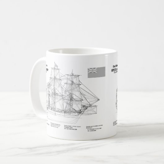 HMS Bounty - Pläne für den Schiffsbau - BD Kaffeetasse (Vorderseite Links)