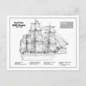 HMS Bounty - Pläne für den Schiffsbau - BD Postkarte (Vorderseite)