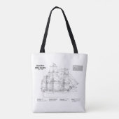 HMS Bounty - Pläne für den Schiffsbau - BD Tasche (Rückseite)