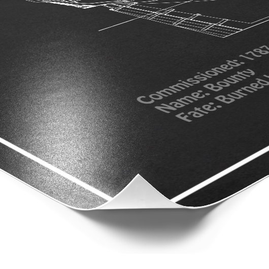 HMS Bounty - Pläne für den Schiffsbau - PD Fotodruck (Ecke)