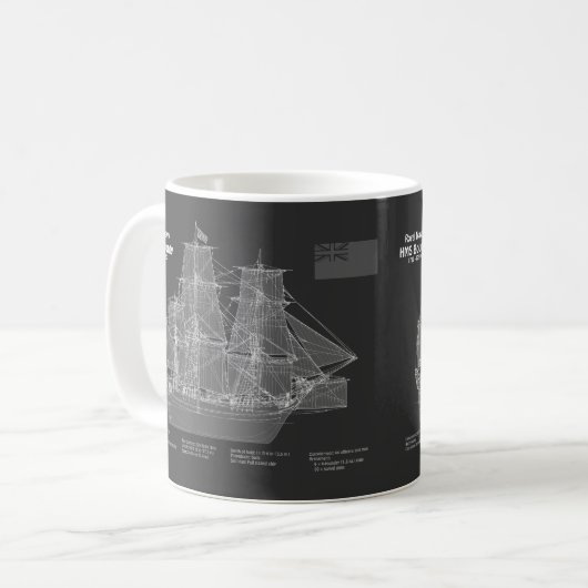 HMS Bounty - Pläne für den Schiffsbau - PD Kaffeetasse (Vorderseite Links)