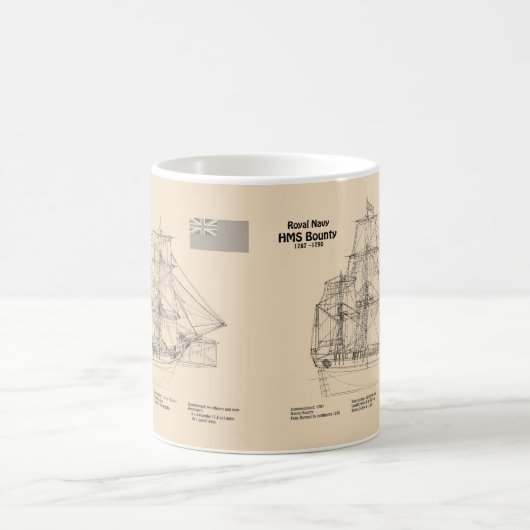 HMS Bounty - Pläne für ein Schiffskonzept SD Kaffeetasse (Mittel)