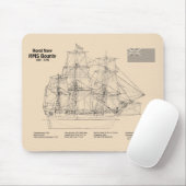 HMS Bounty - Pläne für ein Schiffskonzept SD Mousepad (Mit Mouse)