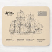 HMS Bounty - Pläne für ein Schiffskonzept SD Mousepad (Vorne)
