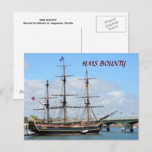 HMS BOUNTY POSTKARTE (Vorne/Hinten)
