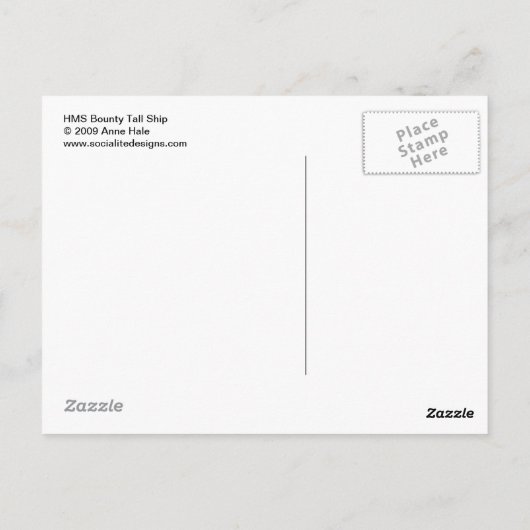 HMS Bounty Tall Ship Postkarte (Rückseite)