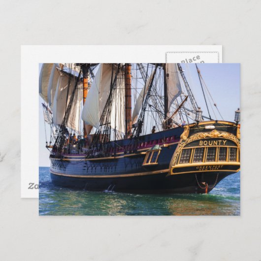 HMS Bounty Tall Ship Postkarte (Vorne/Hinten)