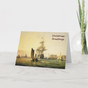 HMS Britannia, das Portsmouth, 1835 kommt Feiertagskarte