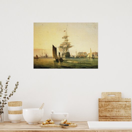 HMS Britannia in Portsmouth, 1835 Poster (Küche)