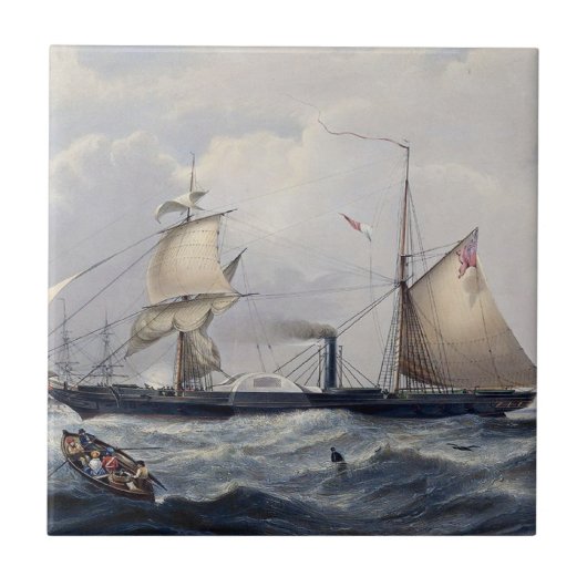 HMS Cyclops Fregatte 1839 Fliese (Vorderseite)