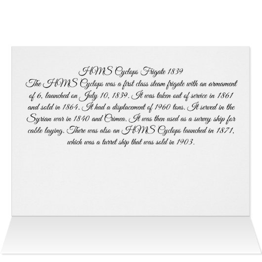 HMS Cyclops Frigate 1839 (Innenansicht Horizontal (Oben))