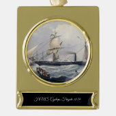 HMS Cyclops Frigate 1839 Banner-Ornament Gold (Vorderseite)