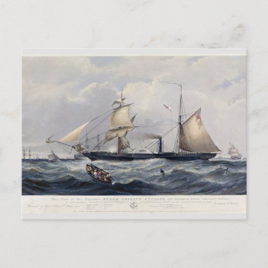 HMS Cyclops Frigate 1839 Postkarte (Vorderseite)