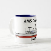 HMS Danae, orig config Zweifarbige Tasse (Vorderseite Links)