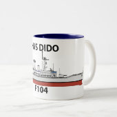 HMS Dido, orig config Zweifarbige Tasse (VorderseiteRechts)