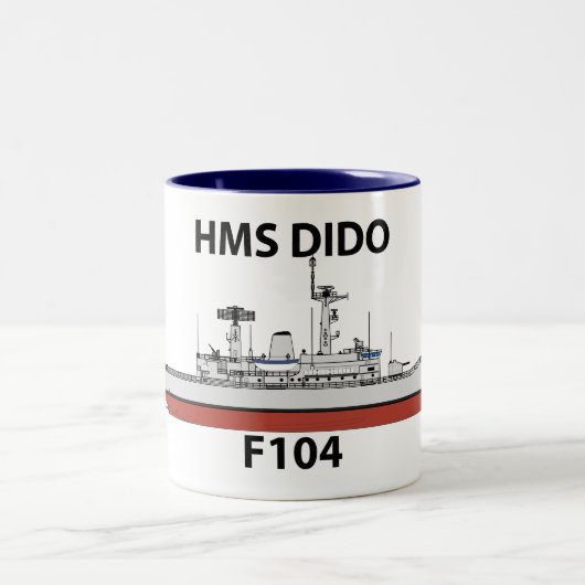HMS Dido, orig config Zweifarbige Tasse (Mittel)