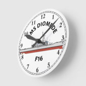 HMS DIOMEDE - F16 - LEANDER ORIG RUNDE WANDUHR (Winkel)