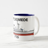 HMS Diomede, orig config Zweifarbige Tasse (VorderseiteRechts)
