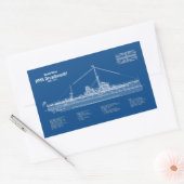 HMS Dreadnought - Ship Blueprint ABD Rechteckiger Aufkleber (Umschlag)