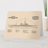 HMS Dreadnought - Ship Blueprint SD Dankeskarte (Vorderseite)
